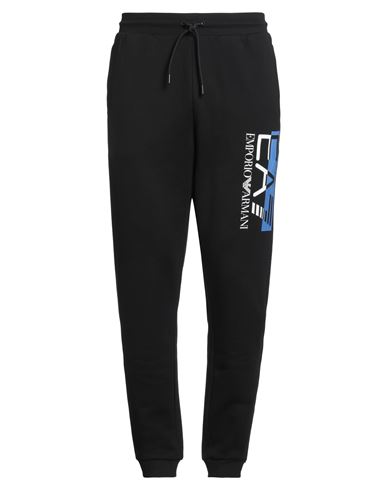 Ea7 Man Pants Black Size L Cotton, Polyester, Elastane In Black