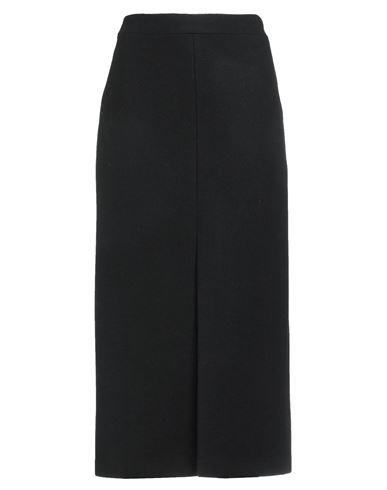 Erika Cavallini Woman Midi Skirt Black Size 6 Virgin Wool