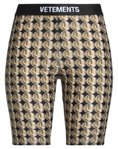 Vetements Woman Shorts & Bermuda Shorts Khaki Size M Polyamide, Elastane In Black