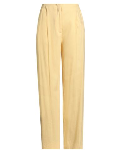 Lardini Woman Pants Yellow Size 10 Linen, Viscose, Elastane In Yellow