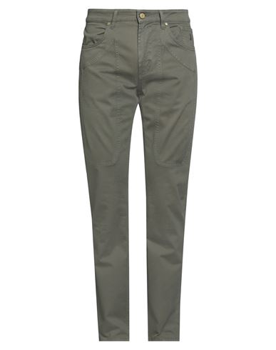 Jeckerson Man Pants Military Green Size 35 Cotton, Elastane