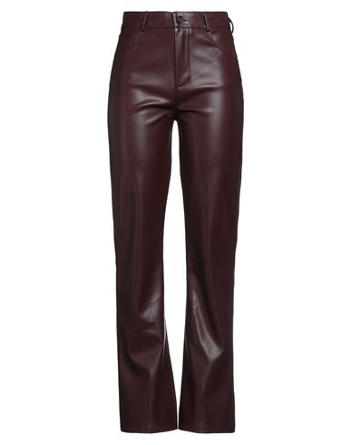 Solotre Woman Pants Burgundy Size 6 Polyester, Polyurethane, Viscose In Brown