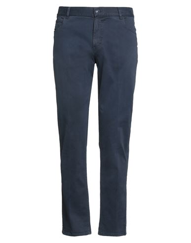 40weft Man Pants Navy Size 36 Cotton, Elastane