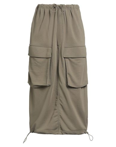 Mm6 Maison Margiela Woman Midi Skirt Military Green Size Xs Cotton, Polyester
