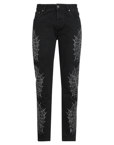 Off-white Woman Jeans Black Size 30 Cotton, Leather, Glass, Polyamide