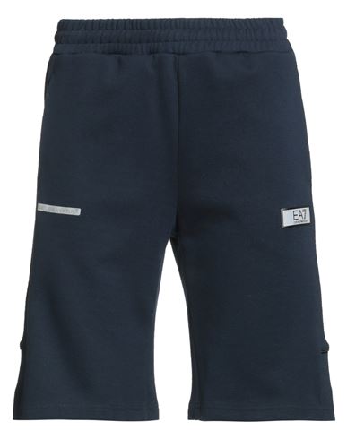 Ea7 Man Shorts & Bermuda Shorts Navy Size Xxl Polyester, Cotton In Blue