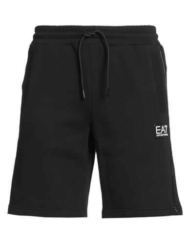 Ea7 Man Shorts & Bermuda Shorts Black Size Xxl Cotton In Black