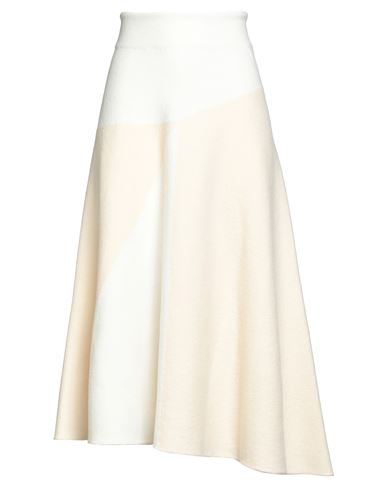 Jil Sander Woman Midi Skirt Ivory Size 8 Wool