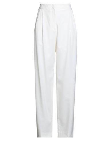 Peserico Woman Pants Ivory Size 12 Polyester, Virgin Wool, Elastane In White
