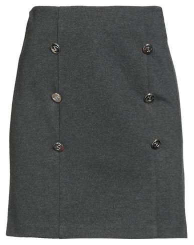 Motivi Woman Mini Skirt Charcoal Size 2 Viscose, Polyamide, Elastane In Gray