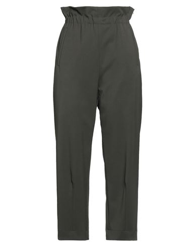 Hache Woman Pants Dark Green Size 4 Polyester, Virgin Wool, Elastane