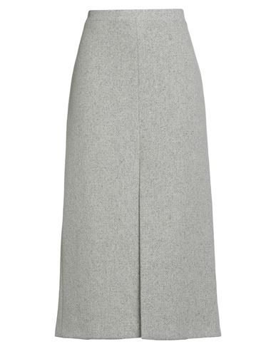 Erika Cavallini Woman Midi Skirt Light Grey Size 8 Virgin Wool, Polyamide, Silk
