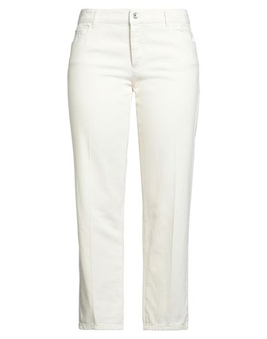 Emporio Armani Woman Jeans Cream Size 32 Cotton In White