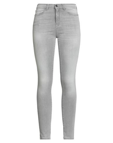 Emporio Armani Woman Jeans Light Grey Size 32 Cotton, Elastane In Gray
