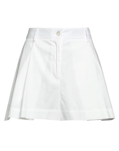 Semicouture Woman Shorts & Bermuda Shorts White Size 6 Cotton, Polyamide, Elastane