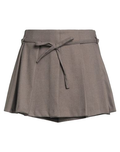 Haveone Woman Mini Skirt Taupe Size M Polyester, Viscose, Elastane