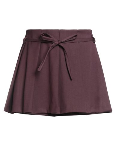 Haveone Woman Mini Skirt Plum Size M Polyester, Viscose, Elastane