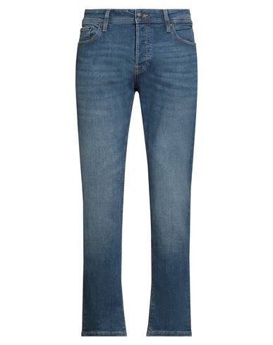Jack & Jones Man Jeans Blue Size 34w-32l Cotton, Polyester, Recycled Cotton, Elastane In Blue