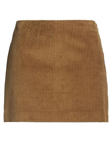 Ottod'ame Woman Mini Skirt Khaki Size 10 Cotton, Polyester