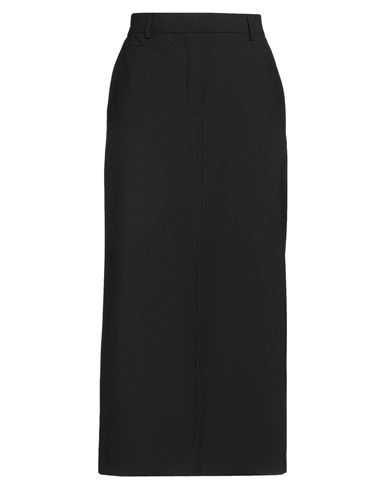 Ottod'ame Woman Midi Skirt Black Size 10 Polyester, Virgin Wool, Elastane In Black