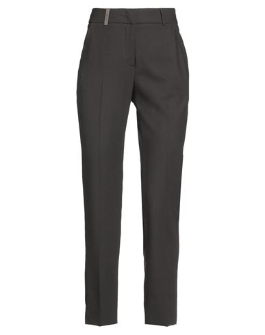 Peserico Icon 4718 Woman Pants Dark Brown Size 2 Polyester, Wool, Elastane In Brown