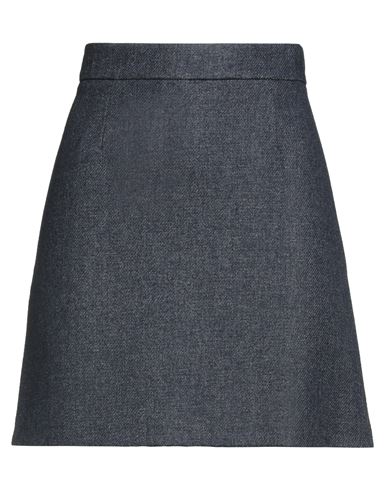 Paul & Joe Woman Mini Skirt Midnight Blue Size 12 Wool, Viscose, Polyamide In Black