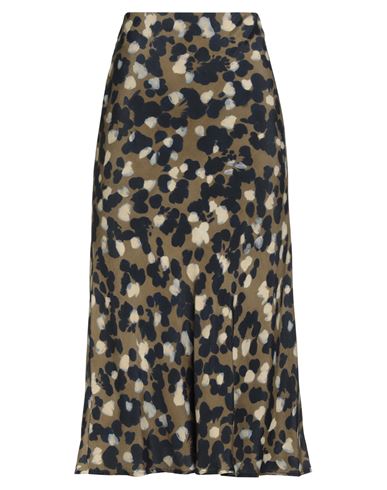 Ottod'ame Woman Midi Skirt Military Green Size 10 Viscose In Multi