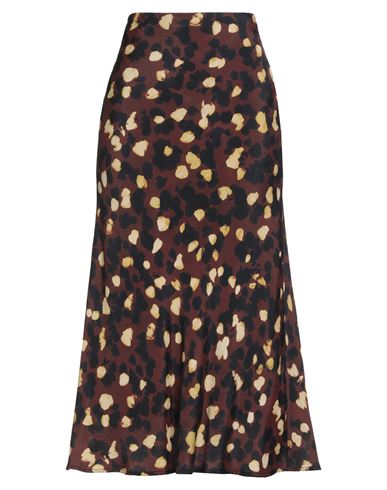 Ottod'ame Woman Midi Skirt Brown Size 10 Viscose In Multi