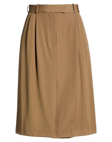Paul & Joe Woman Midi Skirt Brown Size 12 Virgin Wool