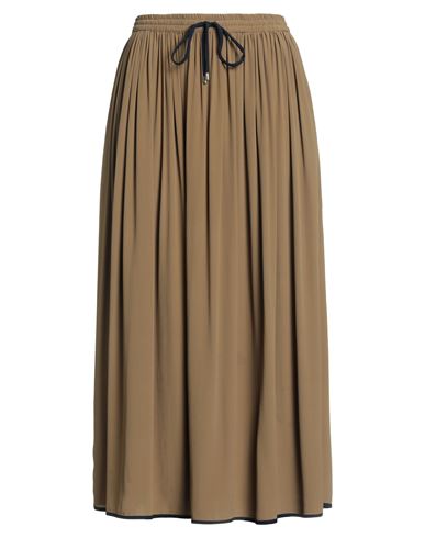 Ottod'ame Woman Midi Skirt Khaki Size 8 Viscose, Silk