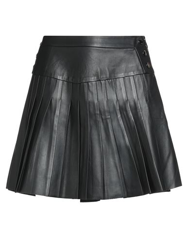 Maje Woman Mini Skirt Black Size 8 Sheepskin In Black
