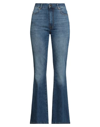 Vicolo Woman Jeans Blue Size L Cotton, Elastane