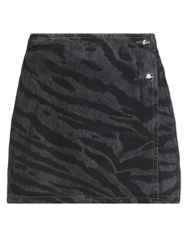 Ganni Tiger-print Denim Mini Wrap Skirt