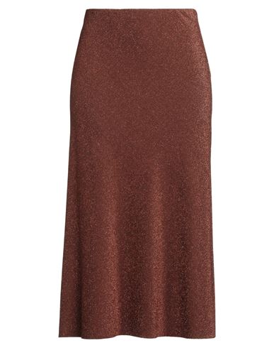 Ottod'ame Woman Maxi Skirt Rust Size 12 Viscose, Polyester, Nylon, Elastane In Brown