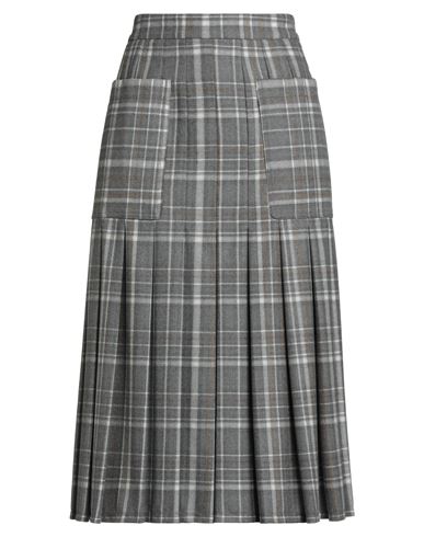 Ballantyne Woman Midi Skirt Grey Size 6 Virgin Wool, Elastane