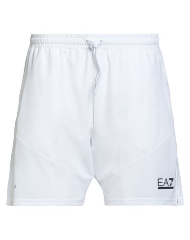 Ea7 Man Shorts & Bermuda Shorts White Size 3xl Polyester, Elastane In White