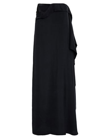 Ann Demeulemeester Woman Maxi Skirt Black Size 8 Silk, Calfskin In Black