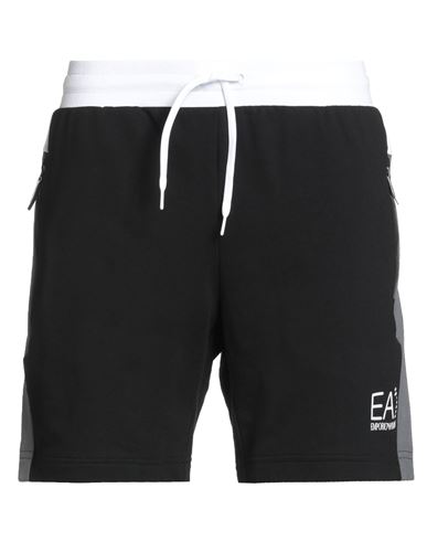 Ea7 Man Shorts & Bermuda Shorts Black Size Xxl Cotton, Polyester, Elastane In Black