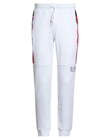 Ea7 Man Pants White Size L Cotton, Polyester, Elastane In White