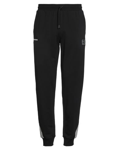 Ea7 Man Pants Black Size Xl Cotton, Polyester, Elastane In Black