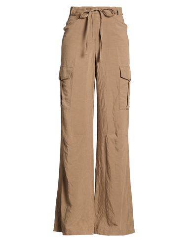 Alessia Santi Woman Pants Sand Size 6 Viscose, Linen In Brown