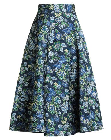 Maison Lydia Woman Midi Skirt Navy Size 6 Polyester In Blue