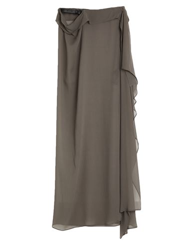 Ann Demeulemeester Woman Maxi Skirt Grey Size 8 Silk, Calfskin In Gray