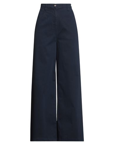Ottod'ame Woman Pants Navy Size 6 Cotton, Elastane In Blue