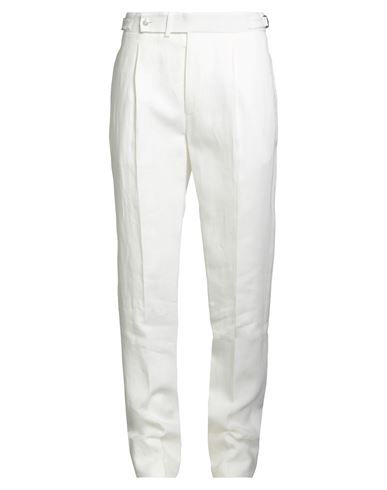 Stile Latino Man Pants Ivory Size 32 Linen In White