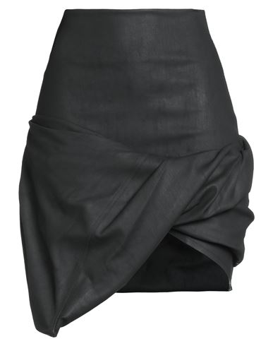 Rick Owens Woman Denim Skirt Black Size 6 Cotton, Elastomultiester, Rubber