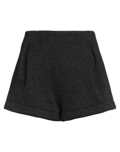 The M .. Woman Shorts & Bermuda Shorts Charcoal Size S Polyester, Virgin Wool