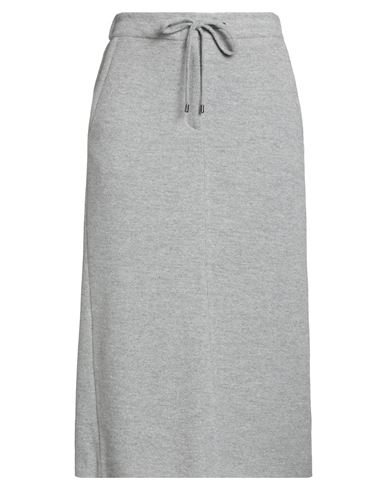 Peserico Woman Midi Skirt Light Grey Size 10 Cotton, Wool, Cashmere, Polyester, Merino Wool In Gray