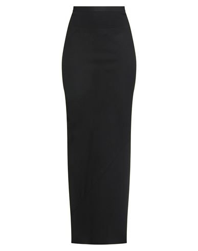 Rick Owens Woman Maxi Skirt Black Size 6 Virgin Wool, Cotton, Polyamide