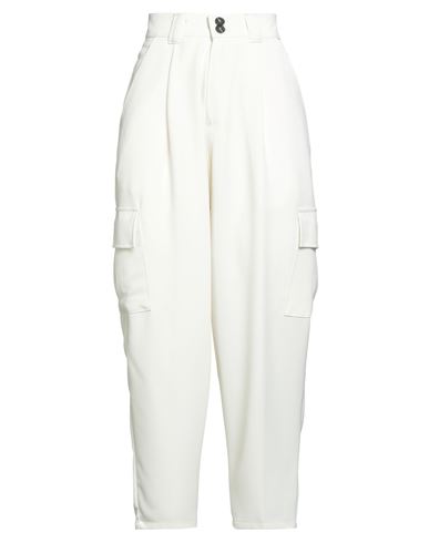 Justwest Woman Pants Cream Size S Polyester, Viscose, Elastane In White